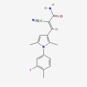 molecular formula C17H16IN3O B3696859 2-cyano-3-[1-(3-iodo-4-methylphenyl)-2,5-dimethyl-1H-pyrrol-3-yl]acrylamide 