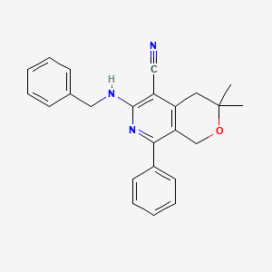 molecular formula C24H23N3O B3696868 6-(benzylamino)-3,3-dimethyl-8-phenyl-3,4-dihydro-1H-pyrano[3,4-c]pyridine-5-carbonitrile 