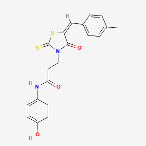 N-(4-hydroxyphenyl)-3-[5-(4-methylbenzylidene)-4-oxo-2-thioxo-1,3-thiazolidin-3-yl]propanamide