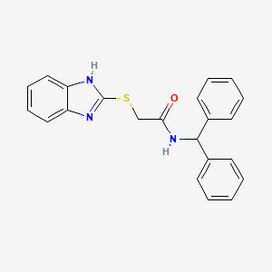 molecular formula C22H19N3OS B3696935 2-(1H-benzimidazol-2-ylthio)-N-(diphenylmethyl)acetamide 