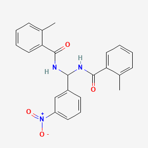 molecular formula C23H21N3O4 B3696943 2-methyl-N-[[(2-methylbenzoyl)amino](3-nitrophenyl)methyl]benzamide 