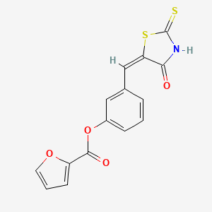 3-[(4-oxo-2-thioxo-1,3-thiazolidin-5-ylidene)methyl]phenyl 2-furoate