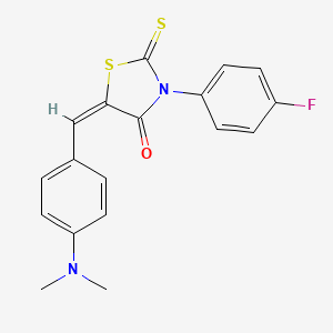 molecular formula C18H15FN2OS2 B3696976 5-[4-(dimethylamino)benzylidene]-3-(4-fluorophenyl)-2-thioxo-1,3-thiazolidin-4-one 