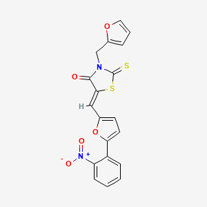 3-(2-furylmethyl)-5-{[5-(2-nitrophenyl)-2-furyl]methylene}-2-thioxo-1,3-thiazolidin-4-one