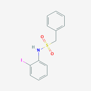 molecular formula C13H12INO2S B3697051 N-(2-iodophenyl)-1-phenylmethanesulfonamide 