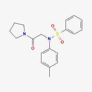 molecular formula C19H22N2O3S B3697074 N-(4-methylphenyl)-N-[2-oxo-2-(1-pyrrolidinyl)ethyl]benzenesulfonamide 