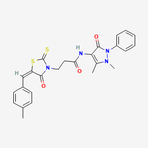 N-(1,5-dimethyl-3-oxo-2-phenyl-2,3-dihydro-1H-pyrazol-4-yl)-3-[5-(4-methylbenzylidene)-4-oxo-2-thioxo-1,3-thiazolidin-3-yl]propanamide