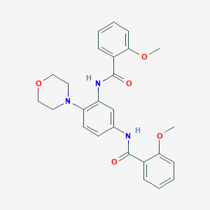 molecular formula C26H27N3O5 B369710 2-methoxy-N-[5-[(2-methoxybenzoyl)amino]-2-(4-morpholinyl)phenyl]benzamide CAS No. 767316-76-7