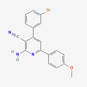 molecular formula C19H14BrN3O B3697155 2-amino-4-(3-bromophenyl)-6-(4-methoxyphenyl)nicotinonitrile 