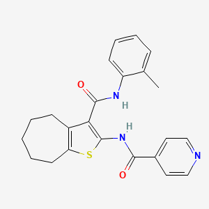 molecular formula C23H23N3O2S B3697164 N-{3-[(2-METHYLPHENYL)CARBAMOYL]-4H,5H,6H,7H,8H-CYCLOHEPTA[B]THIOPHEN-2-YL}PYRIDINE-4-CARBOXAMIDE 