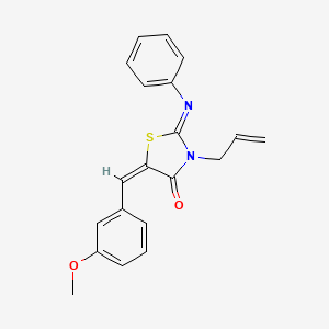 molecular formula C20H18N2O2S B3697180 (5E)-5-[(3-methoxyphenyl)methylidene]-2-phenylimino-3-prop-2-enyl-1,3-thiazolidin-4-one 