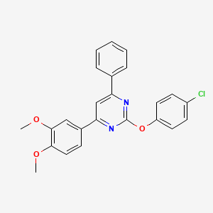 2-(4-chlorophenoxy)-4-(3,4-dimethoxyphenyl)-6-phenylpyrimidine