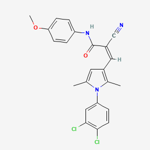 2-cyano-3-[1-(3,4-dichlorophenyl)-2,5-dimethyl-1H-pyrrol-3-yl]-N-(4-methoxyphenyl)acrylamide