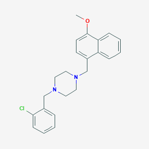 molecular formula C23H25ClN2O B3697230 1-(2-chlorobenzyl)-4-[(4-methoxy-1-naphthyl)methyl]piperazine 