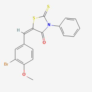 (5E)-5-[(3-bromo-4-methoxyphenyl)methylidene]-3-phenyl-2-sulfanylidene-1,3-thiazolidin-4-one