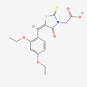 molecular formula C16H17NO5S2 B3697240 [(5E)-5-(2,4-diethoxybenzylidene)-4-oxo-2-thioxo-1,3-thiazolidin-3-yl]acetic acid 