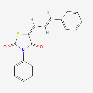 molecular formula C18H13NO2S B3697264 (5E)-3-phenyl-5-[(E)-3-phenylprop-2-enylidene]-1,3-thiazolidine-2,4-dione 