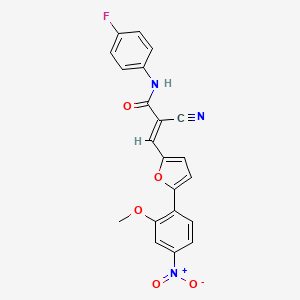 (E)-2-cyano-N-(4-fluorophenyl)-3-[5-(2-methoxy-4-nitrophenyl)furan-2-yl]prop-2-enamide