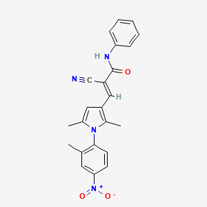 (E)-2-cyano-3-[2,5-dimethyl-1-(2-methyl-4-nitrophenyl)pyrrol-3-yl]-N-phenylprop-2-enamide