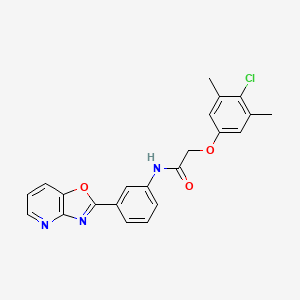 molecular formula C22H18ClN3O3 B3697281 2-(4-Chloro-3,5-dimethylphenoxy)-N-(3-{[1,3]oxazolo[4,5-B]pyridin-2-YL}phenyl)acetamide 