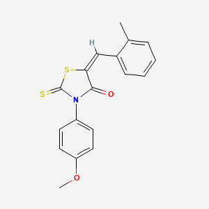 (5E)-3-(4-methoxyphenyl)-5-[(2-methylphenyl)methylidene]-2-sulfanylidene-1,3-thiazolidin-4-one