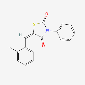 molecular formula C17H13NO2S B3697330 (5E)-5-[(2-methylphenyl)methylidene]-3-phenyl-1,3-thiazolidine-2,4-dione 