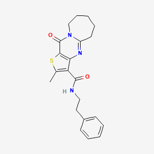 molecular formula C21H23N3O2S B3697342 5-methyl-2-oxo-N-(2-phenylethyl)-4-thia-1,8-diazatricyclo[7.5.0.03,7]tetradeca-3(7),5,8-triene-6-carboxamide 