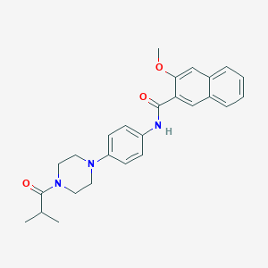 3-methoxy-N-[4-[4-(2-methylpropanoyl)piperazin-1-yl]phenyl]naphthalene-2-carboxamide