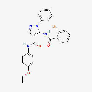 molecular formula C25H21BrN4O3 B3697357 5-[(2-bromobenzoyl)amino]-N-(4-ethoxyphenyl)-1-phenyl-1H-pyrazole-4-carboxamide 