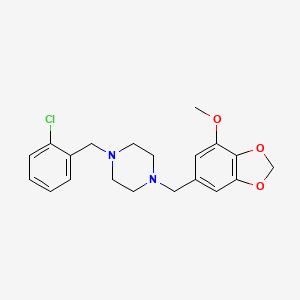 1-[(2-CHLOROPHENYL)METHYL]-4-[(7-METHOXY-2H-1,3-BENZODIOXOL-5-YL)METHYL]PIPERAZINE