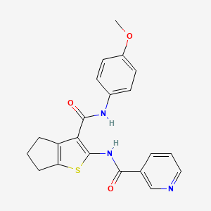 N-(3-{[(4-methoxyphenyl)amino]carbonyl}-5,6-dihydro-4H-cyclopenta[b]thien-2-yl)nicotinamide