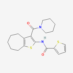 molecular formula C20H24N2O2S2 B3697424 N-[3-(PIPERIDINE-1-CARBONYL)-4H,5H,6H,7H,8H-CYCLOHEPTA[B]THIOPHEN-2-YL]THIOPHENE-2-CARBOXAMIDE 