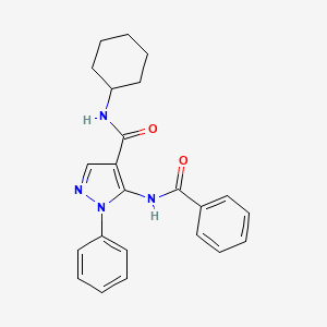 molecular formula C23H24N4O2 B3697432 5-(benzoylamino)-N-cyclohexyl-1-phenyl-1H-pyrazole-4-carboxamide 