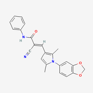 3-[1-(1,3-benzodioxol-5-yl)-2,5-dimethyl-1H-pyrrol-3-yl]-2-cyano-N-phenylacrylamide