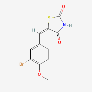 molecular formula C11H8BrNO3S B3697447 5-(3-bromo-4-methoxybenzylidene)-1,3-thiazolidine-2,4-dione 