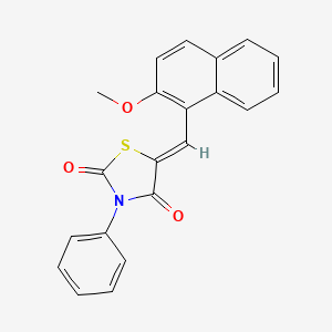 molecular formula C21H15NO3S B3697459 (5Z)-5-[(2-methoxynaphthalen-1-yl)methylidene]-3-phenyl-1,3-thiazolidine-2,4-dione 