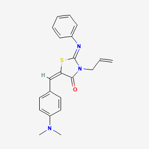 molecular formula C21H21N3OS B3697473 (5E)-5-[[4-(dimethylamino)phenyl]methylidene]-2-phenylimino-3-prop-2-enyl-1,3-thiazolidin-4-one 