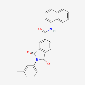 molecular formula C26H18N2O3 B3697508 2-(3-methylphenyl)-N-(naphthalen-1-yl)-1,3-dioxo-2,3-dihydro-1H-isoindole-5-carboxamide 