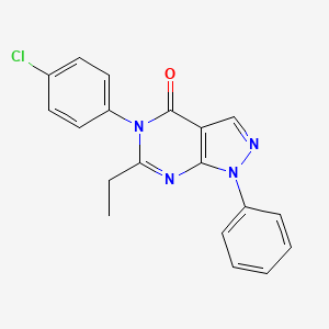 molecular formula C19H15ClN4O B3697512 5-(4-chlorophenyl)-6-ethyl-1-phenyl-1,5-dihydro-4H-pyrazolo[3,4-d]pyrimidin-4-one 