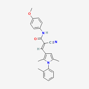 molecular formula C24H23N3O2 B3697538 2-cyano-3-[2,5-dimethyl-1-(2-methylphenyl)-1H-pyrrol-3-yl]-N-(4-methoxyphenyl)acrylamide 