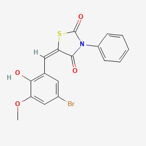 (5E)-5-[(5-bromo-2-hydroxy-3-methoxyphenyl)methylidene]-3-phenyl-1,3-thiazolidine-2,4-dione