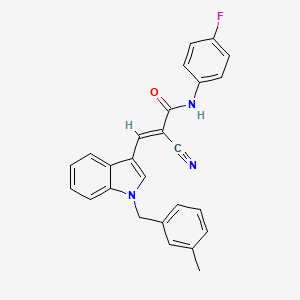 2-cyano-N-(4-fluorophenyl)-3-[1-(3-methylbenzyl)-1H-indol-3-yl]acrylamide