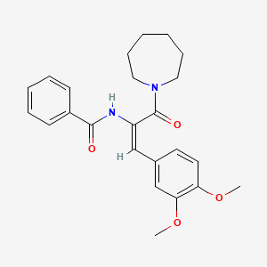 molecular formula C24H28N2O4 B3697577 N-[1-(1-azepanylcarbonyl)-2-(3,4-dimethoxyphenyl)vinyl]benzamide 