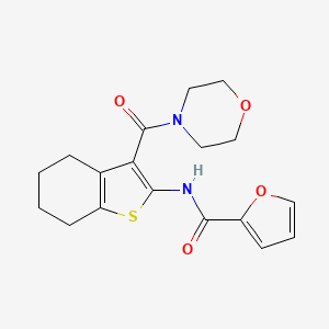 molecular formula C18H20N2O4S B3697595 N-[3-(4-morpholinylcarbonyl)-4,5,6,7-tetrahydro-1-benzothien-2-yl]-2-furamide 