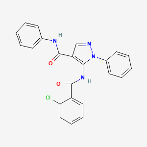 molecular formula C23H17ClN4O2 B3697615 5-[(2-chlorobenzoyl)amino]-N,1-diphenylpyrazole-4-carboxamide 