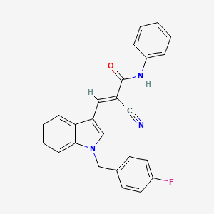 (E)-2-cyano-3-[1-[(4-fluorophenyl)methyl]indol-3-yl]-N-phenylprop-2-enamide