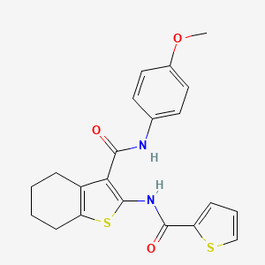 molecular formula C21H20N2O3S2 B3697637 N-(4-methoxyphenyl)-2-(thiophene-2-carbonylamino)-4,5,6,7-tetrahydro-1-benzothiophene-3-carboxamide 