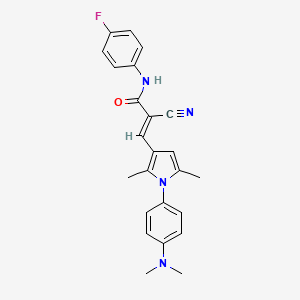 (E)-2-cyano-3-[1-[4-(dimethylamino)phenyl]-2,5-dimethylpyrrol-3-yl]-N-(4-fluorophenyl)prop-2-enamide