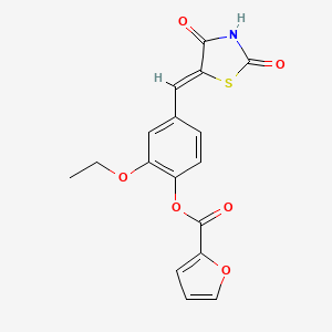 [4-[(Z)-(2,4-dioxo-1,3-thiazolidin-5-ylidene)methyl]-2-ethoxyphenyl] furan-2-carboxylate