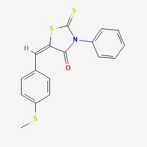 (5E)-5-[(4-methylsulfanylphenyl)methylidene]-3-phenyl-2-sulfanylidene-1,3-thiazolidin-4-one